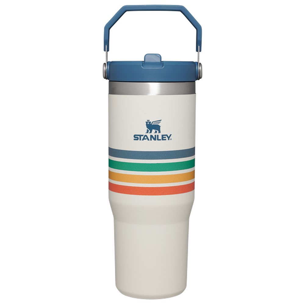 STANLEY VARSITYICEFLOW FLIP STRAW TUMBLER 30 OZ CREAM STRIPE